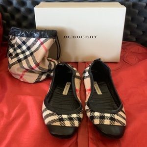Burberry women’s travel slippers.